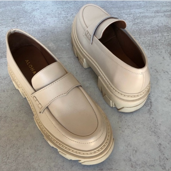 Alohas Trailblazer Platform Loafers - Cream Leather, 37 - Picture 5 of 12